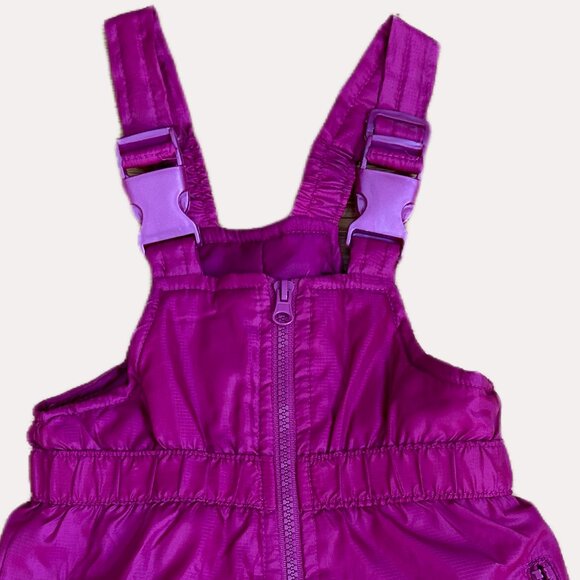 GIRLS PINK SNOWSUIT/SNOW BIB ADJUSTABLE STRAPS SIZE 104 (US 4T) - Picture 9 of 16